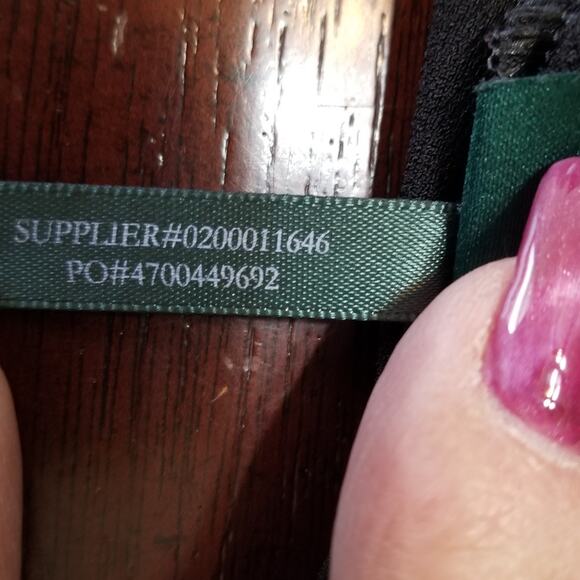 Lauren Ralph Lauren Black Long Sleeve Polyester Top Hi-Low Rnd V-neck Hem Size L - Picture 9 of 9